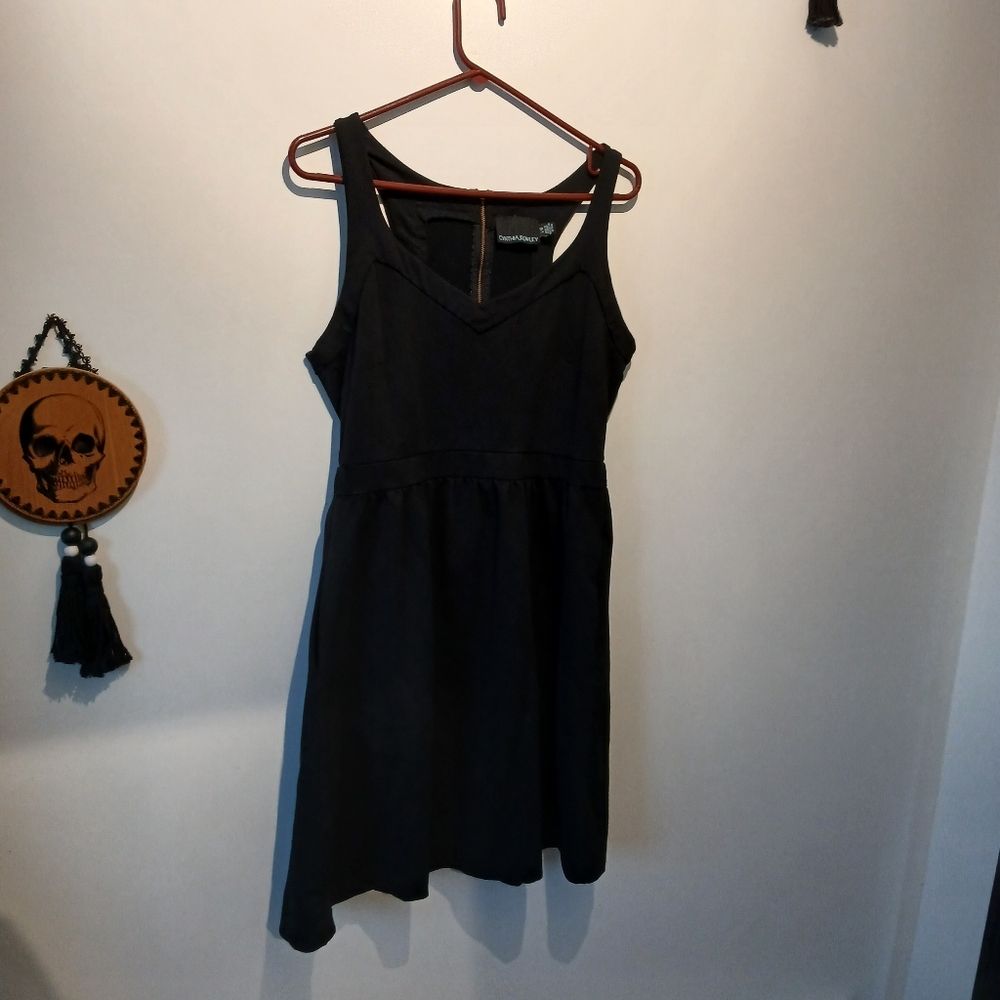 Cynthia Rowley Nylon Spandex Black Dress With Pockets